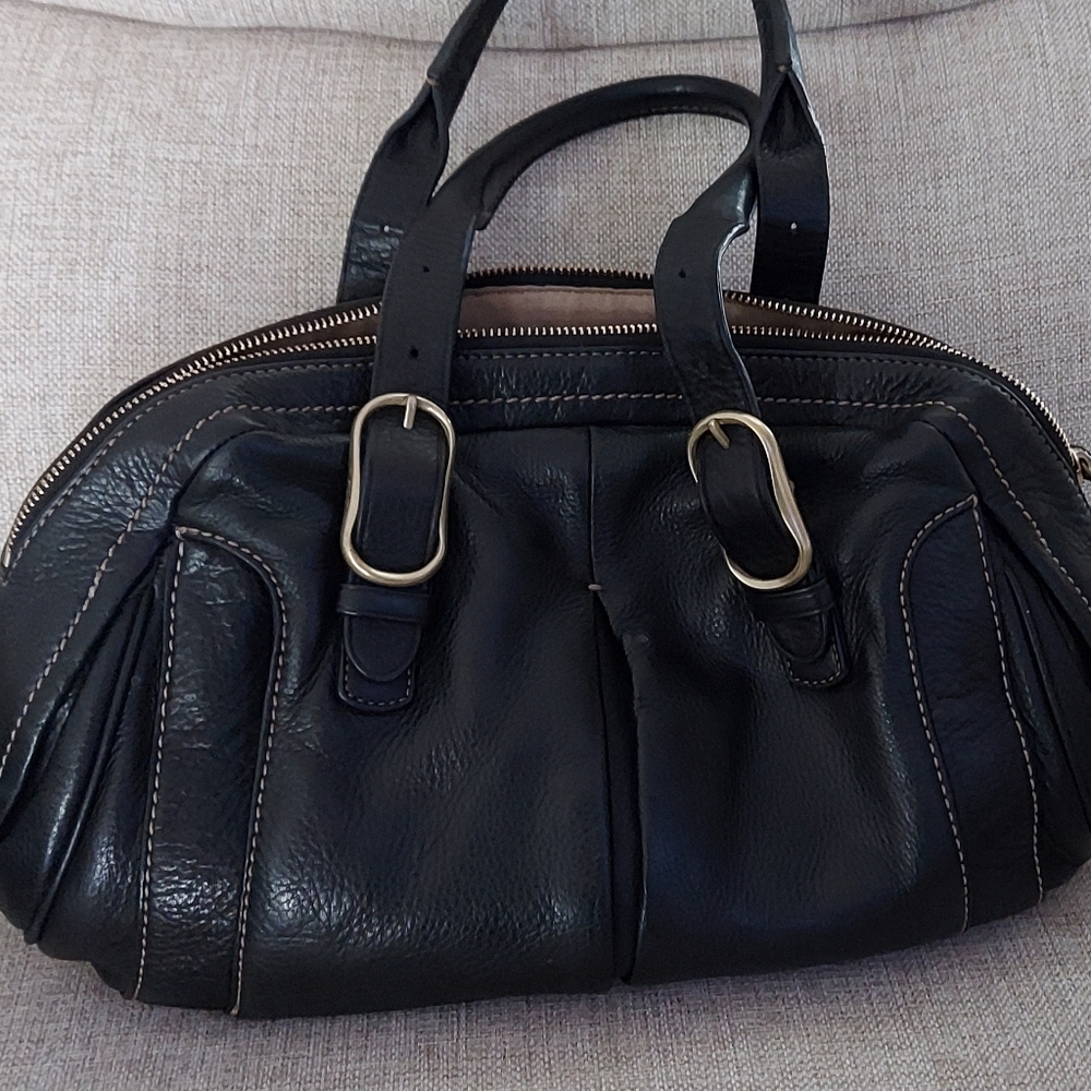 TUMI Black grained leather bag